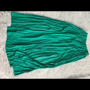 Forever 21 Pleated Green Maxi Skirt